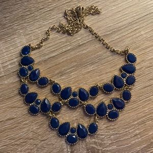 Navy statement necklace